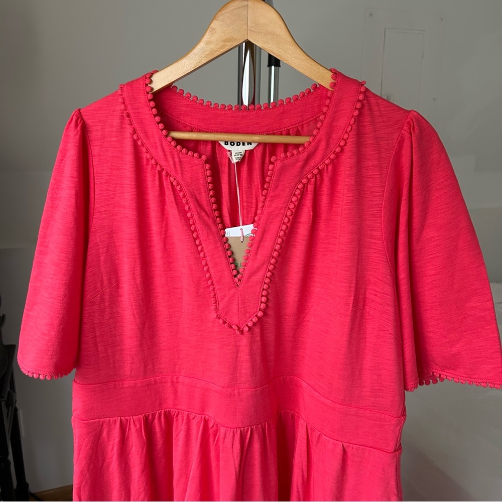 Boden Maddie Trim Jersey Dress Pink NWT Size 16-18 - Picture 4 of 9